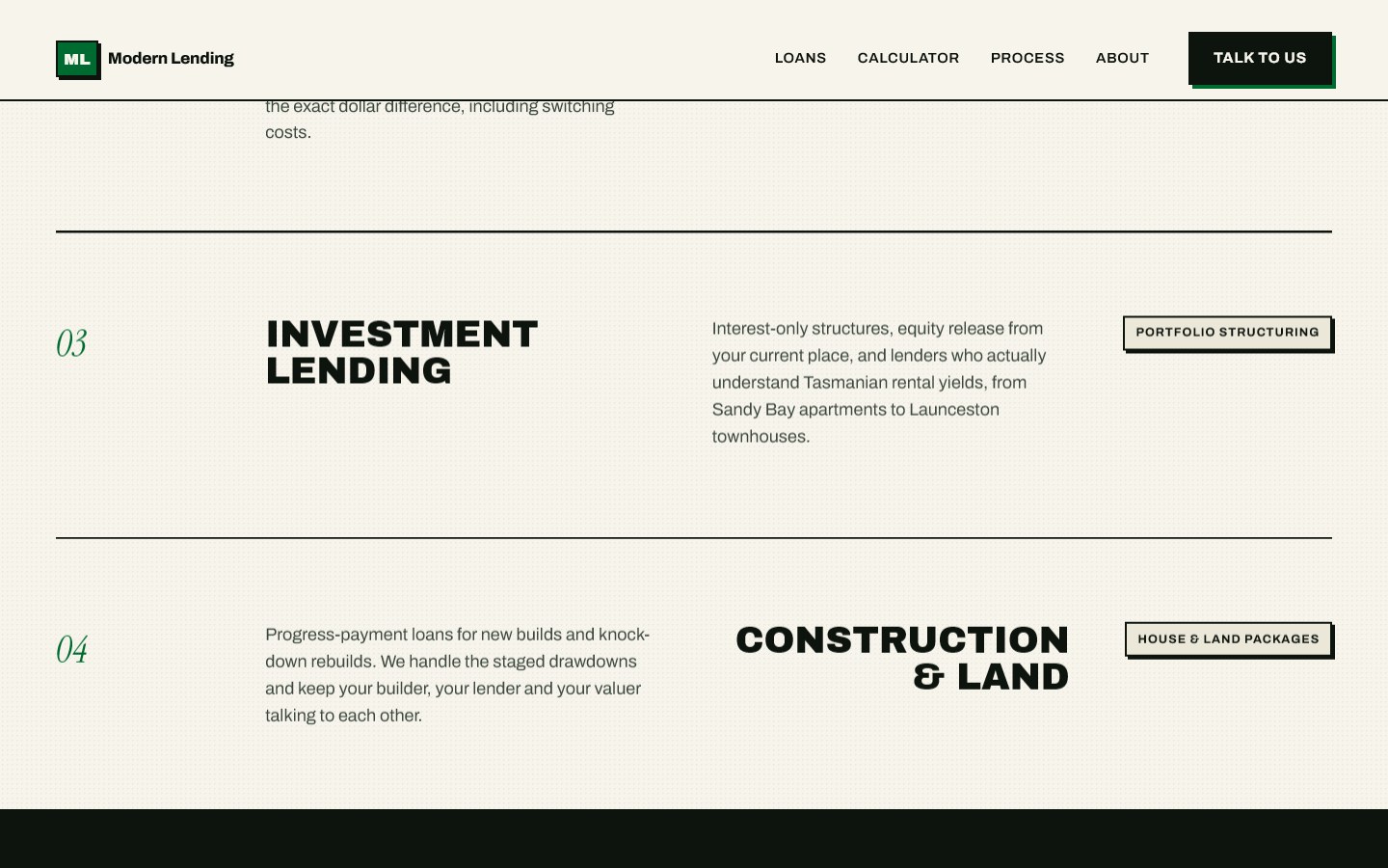 Modern Lending — content